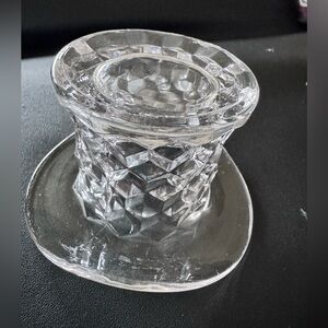 Crystal Candle Holder Vintage Novelty Fostoria American Glass Crystal Top Hat